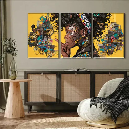 3pcs Urban - Inspired Portrait Triptych Wall Art Set Wall Art Canvas Unframed - High Quality Print 100% Australian Made Wall Canvas
