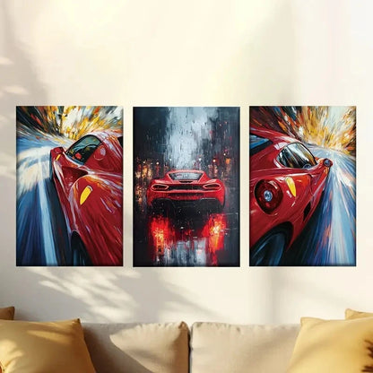 3pcs speed road, abstract background Wall Art Set Canvas Framed 40x60cm - High Quality Print 100% Australian Made Wall Canvas Ready to Hang