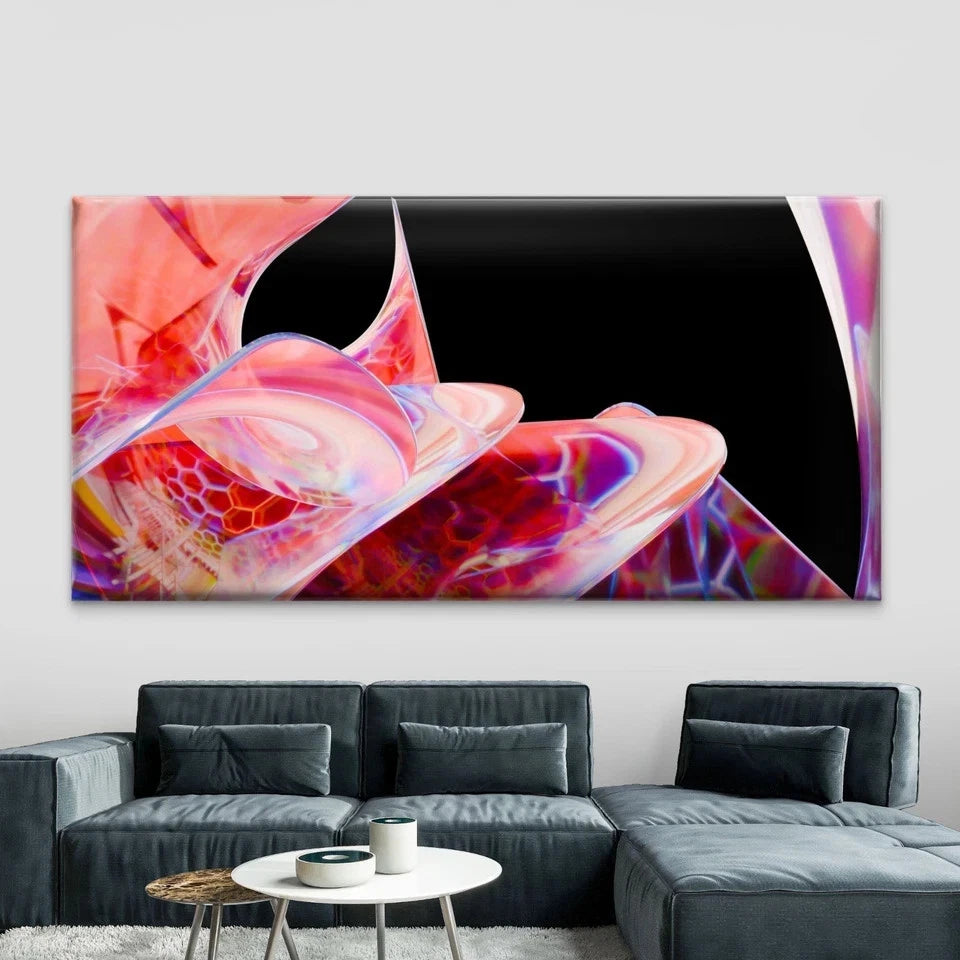 Abstract Glass Art Backdrop Wall Art Canvas Office Home Room Framed 120x60cm