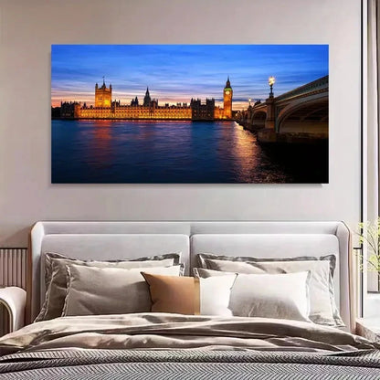 London Big Ben Sunset Décor Wall Art Canvas Office Home Room Framed 120x60cm - Bella Home Decor