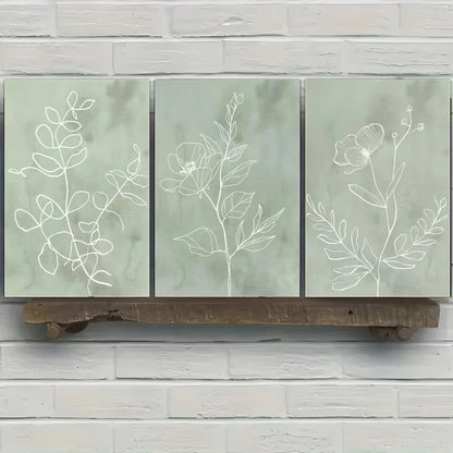 3pcs Featuring Flowers Wall Art Set Canvas Framed 50x70cm - High Quality Print 100% Australian Made Wall Canvas Ready to Hang