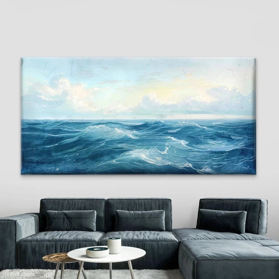 Beauty of the Open Sea Wall Art Canvas Office Home Room Framed 120x60cm