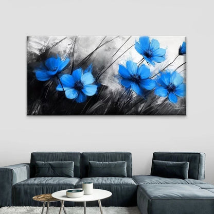 Petals & Brushstrokes Design Wall Art Canvas Office Home Room Framed 120x60cm
