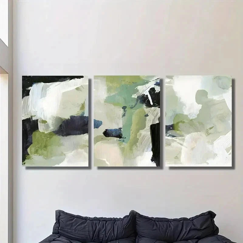3pcs Color Block Texture Metal Print Ready to Hang Art - Bella Home Decor