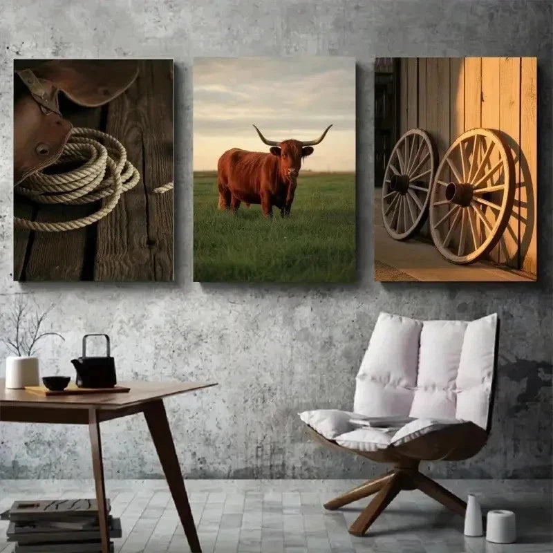 3pcs Rustic Farmhouse Canvas   Wall Art Set Canvas Framed 40x60cm - High Quality Print 100% Australian Made Wall Canvas Ready to Hang
