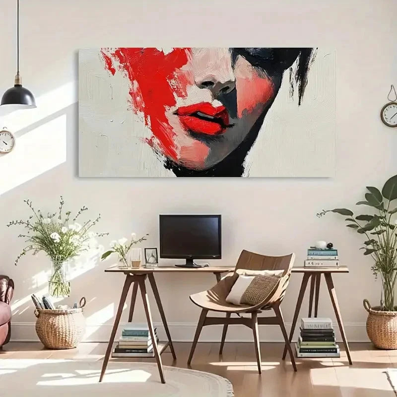 Abstract Brush Strokes Modern Wall Art Canvas Office Home Room Framed 120x60cm - Bella Home Decor