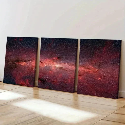 3pcs Universe Galaxy Nebula Space Modern Wall Art Set Canvas Unframed - High Quality Print 100% Australian Made Wall Canvas