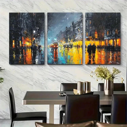 3pcs Germany Cityscape Urban Street Perfect Wall Art Set Canvas Framed 50x70cm - High Quality Print 100% Australian Made Wall Canvas Ready to Hang - Bella Home Decor