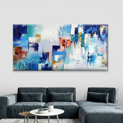 Abstract Colorful Blocks Wall Art Canvas Office Home Room Framed 120x60cm