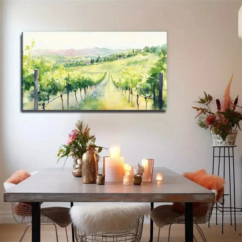 Green Plantation Wall Art Canvas Office Home Room Framed 120x60cm