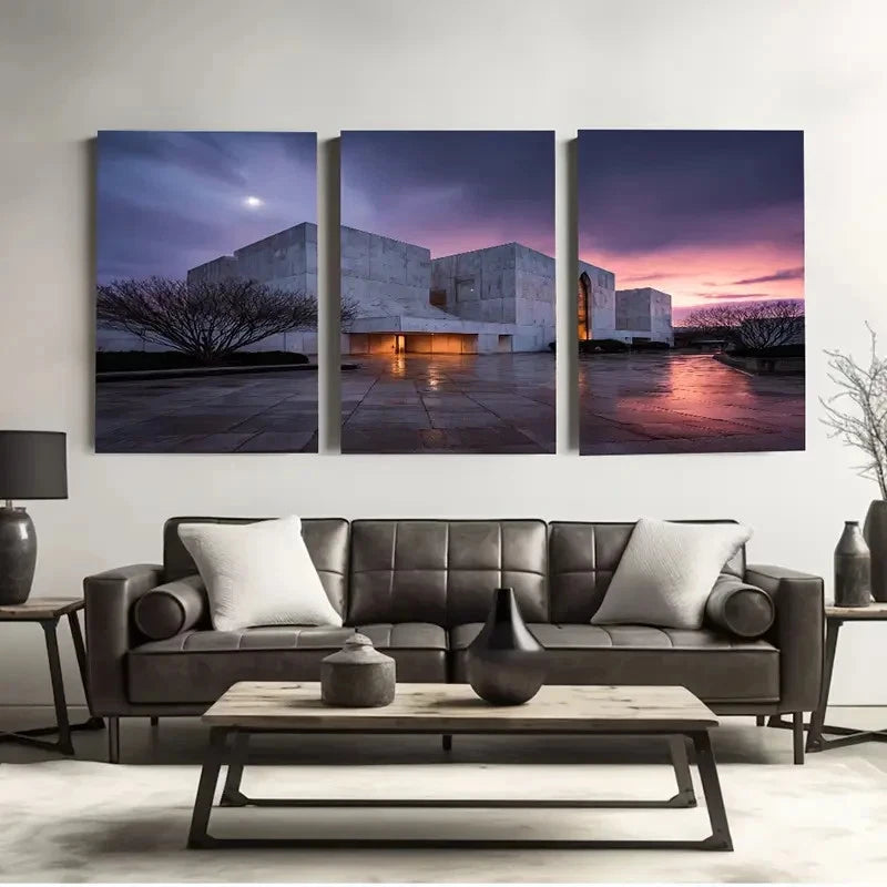 3pcs National Gallery Canberra, Australia Wall Art Set Canvas Framed 50x70cm - High Quality Print 100% Australian Made Wall Canvas Ready to Hang