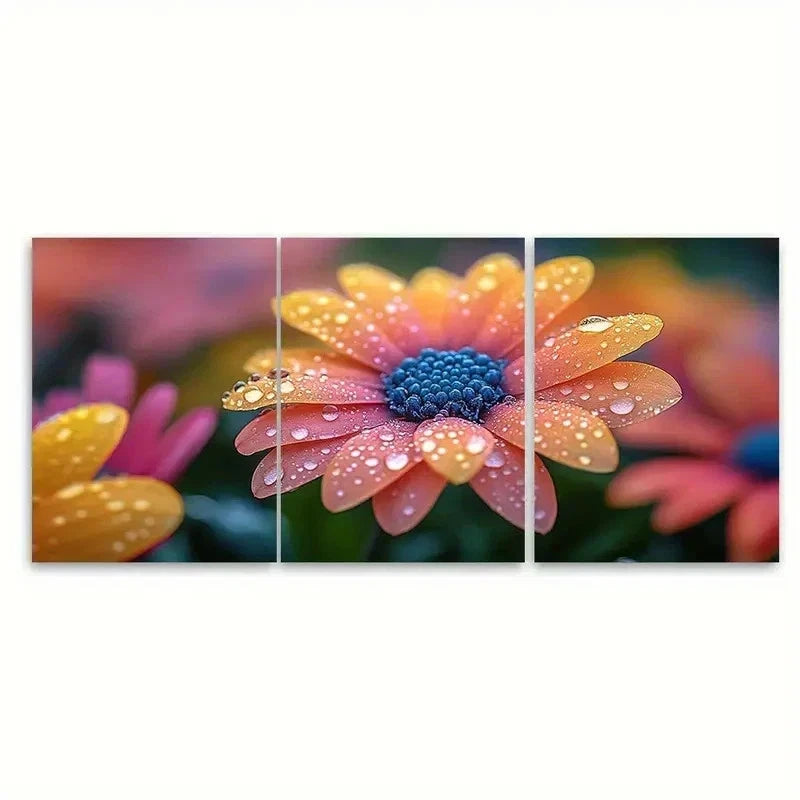3pcs Vibrant Floral Print Nature Photo TI Wall Art Set Canvas Framed 50x70cm - High Quality Print 100% Australian Made Wall Canvas Ready to Hang - Bella Home Decor