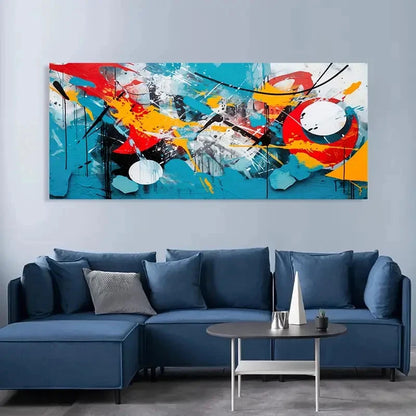 Abstract Graffiti Modern Wall Art Canvas Office Home Room Framed 120x60cm