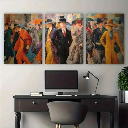 3pcs Berlin Street Scene Modern Abstract Perfect Wall Art Set Canvas Framed 50x70cm - High Quality Print 100% Australian Made Wall Canvas Ready to Hang - Bella Home Decor