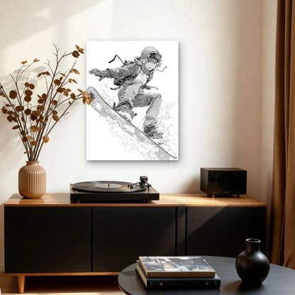 Snowboard Art Patent 60x90cm Metal Print Ready to Hang