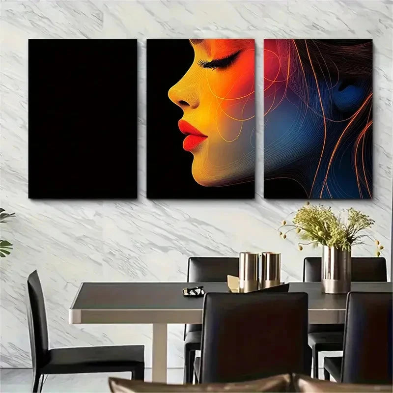 3pcs Elegant Minimalist Line Modern Perfect Wall Art Set Canvas Framed 60x90cm - High Quality Print 100% Australian Made Wall Canvas Ready to Hang