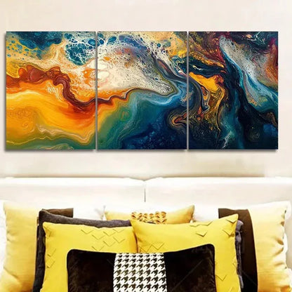 3pcs Featuring An Astronaut Colorful Background  Wall Art Set Canvas Unframed - High Quality Print 100% Australian Made Wall Canvas