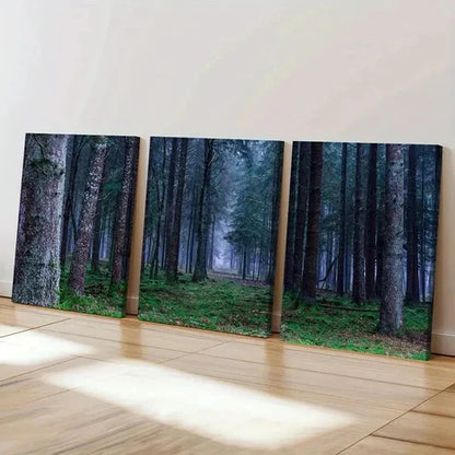 3pcs Dark Forest Woods and Tall Tree Wall Art Canvas Unframed – High Quality Print 100% Australian Made Wall Canvas - Bella Home Decor