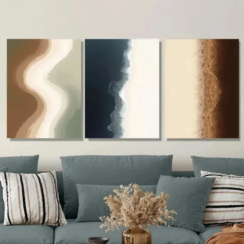 3pcs Abstract Modern Elegant Classic Wall Art Set Wall Art Canvas Unframed – High Quality Print 100% Australian Made Wall Canvas - Bella Home Decor