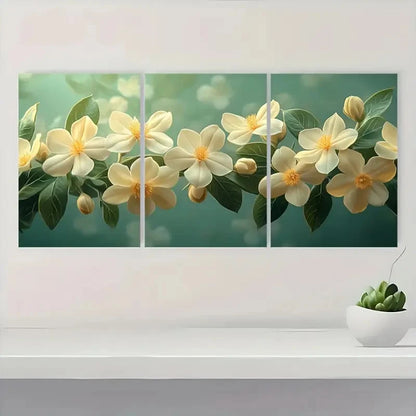 3pcs Arabian Jasmine AJ Wall Art Set Canvas Framed 60x90cm - High Quality Print 100% Australian Made Wall Canvas Ready to Hang - Bella Home Decor