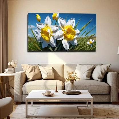 Petals Yellow Flower Core Wall Art Canvas Office Home Room Framed 120x60cm
