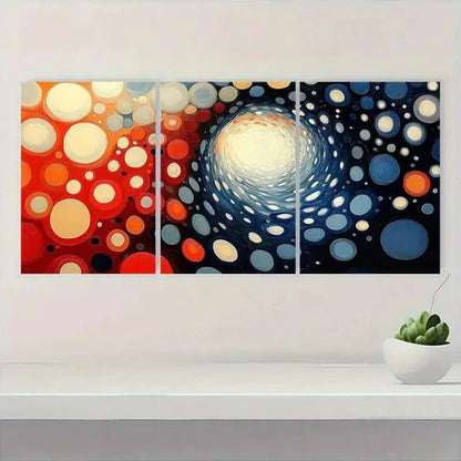 3pcs Blue Red Dots by Yayoi Kusama Japanese Z Wall Art Set Canvas Unframed - High Quality Print 100% Australian Made Wall Canvas - Bella Home Decor