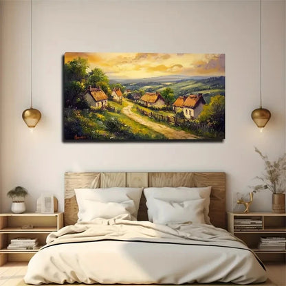 Country-Style Grass Decorated Wall Art Canvas Office Home Room Framed 120x60cm