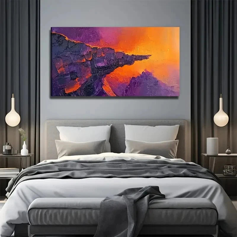 Stretch Rock Abstract Landscape Wall Art Canvas Office Home Room Framed 120x60cm