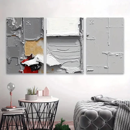 3pcs Abstract Pigment Painting Wall Art Set Canvas Framed 50x70cm - High Quality Print 100% Australian Made Wall Canvas Ready to Hang - Bella Home Decor