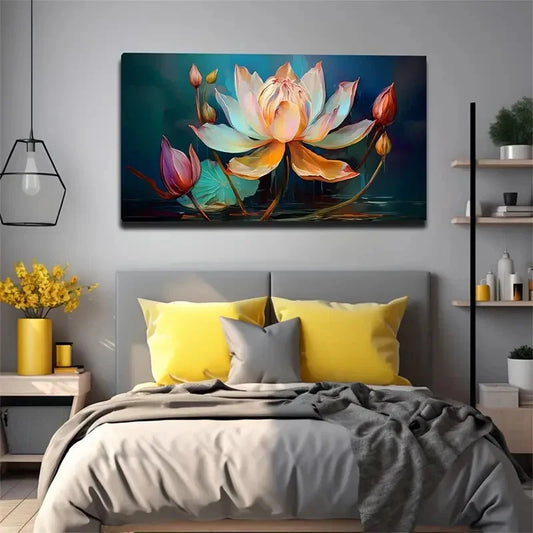 Deep For Lotus Profound Wall Art Canvas Office Home Room Framed 120x60cm
