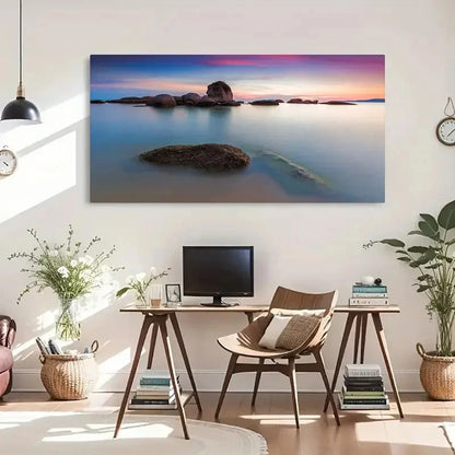 Vibrant Sunset Scenery Clouds Wall Art Canvas Office Home Room Framed 120x60cm