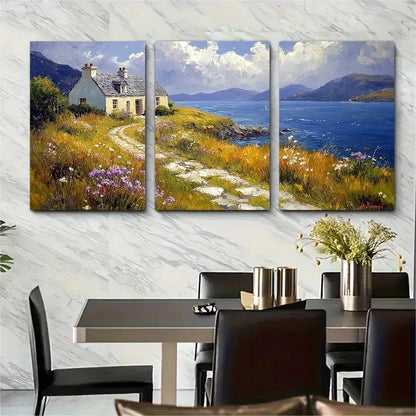 3pcs Ring Of Kerry Painting Ireland Stun Perfect Wall Art Set Canvas Framed 40x60cm - High Quality Print 100% Australian Made Wall Canvas Ready to Hang