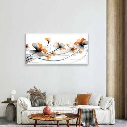 Modern Abstract Ethereal Floral Wave Wall Art Canvas Office Home Framed 120x60cm