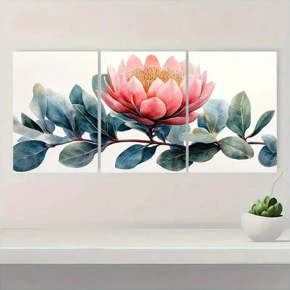 3pcs Protea Flower Spring Artwork TY  Wall Art Set Canvas Unframed - High Quality Print 100% Australian Made Wall Canvas - Bella Home Decor