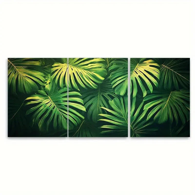 3pcs Vintage Botanical Palm Leaves F   Wall Art Set Canvas Framed 40x60cm - High Quality Print 100% Australian Made Wall Canvas Ready to Hang - Bella Home Decor