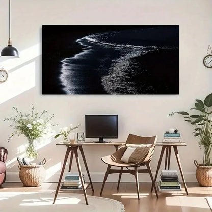 Elegant Mediterranean Night Wall Art Canvas Office Home Room Framed 120x60cm