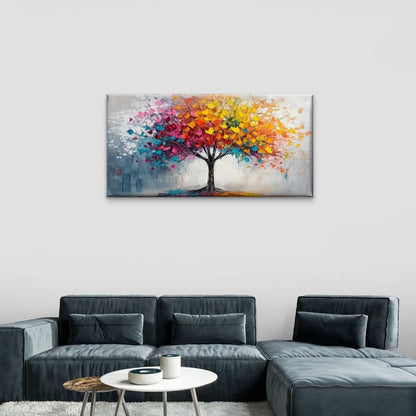 Abstract Painting Tree Colorful Wall Art Canvas Office Home Room Framed 120x60cm
