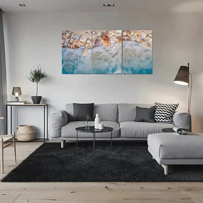 3pcs Seashell Starfish Coastal Ocean Metal Print Ready to Hang Art