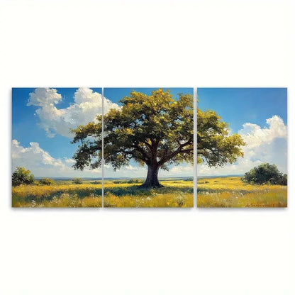 3pcs Oak Tree ot  Wall Art Set Canvas Framed 60x90cm - High Quality Print 100% Australian Made Wall Canvas Ready to Hang