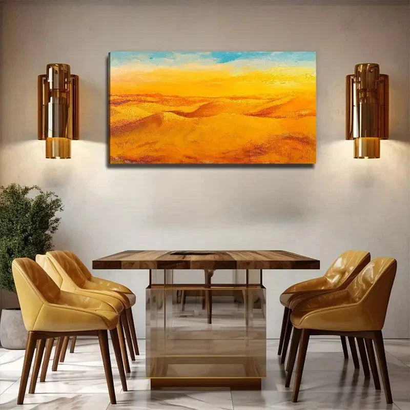 Modern Yellow Desert Decor Wall Art Canvas Office Home Room Framed 120x60cm
