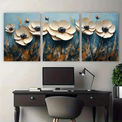 3pcs Abstract Trendy Impasto White Perfect Wall Art Set Canvas Framed 60x90cm - High Quality Print 100% Australian Made Wall Canvas Ready to Hang - Bella Home Decor