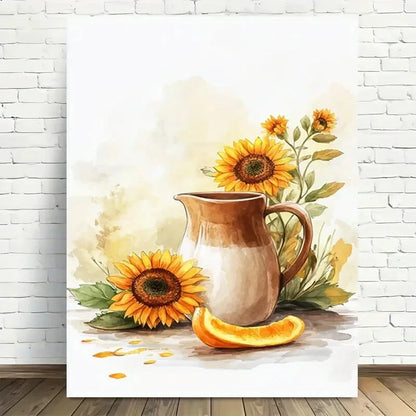 Beautiful Elegant Modern Vintage Design with Pitcher 40x60cm Metal Print Ready to Hang - Bella Home Decor