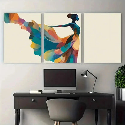 3pcs Abstract Dancer Silhouette Perfect Wall Art Set Canvas Framed 50x70cm - High Quality Print 100% Australian Made Wall Canvas Ready to Hang - Bella Home Decor