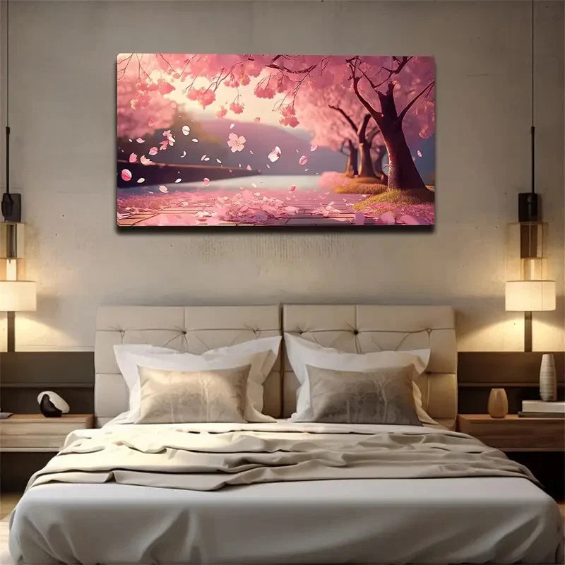 Autumn Falling Leaves Wall Art Canvas Office Home Room Framed 120x60cm