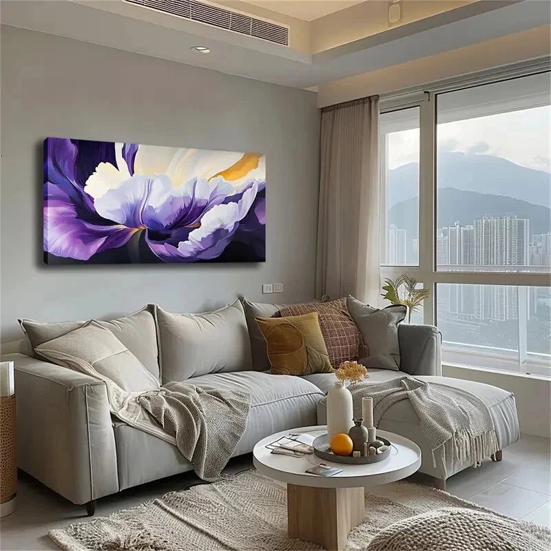 Vibrant Purple Orange Gradient Wall Art Canvas Office Home Room Framed 120x60cm - Bella Home Decor