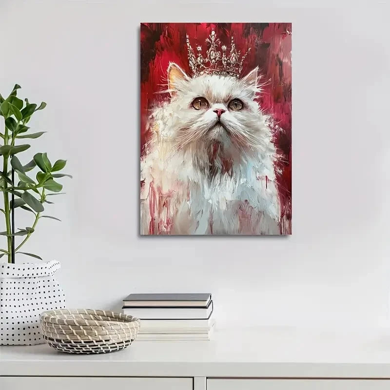 Vibrant Red & White Abstract Background Painting 40x60cm Metal Print Ready to Hang - Bella Home Decor