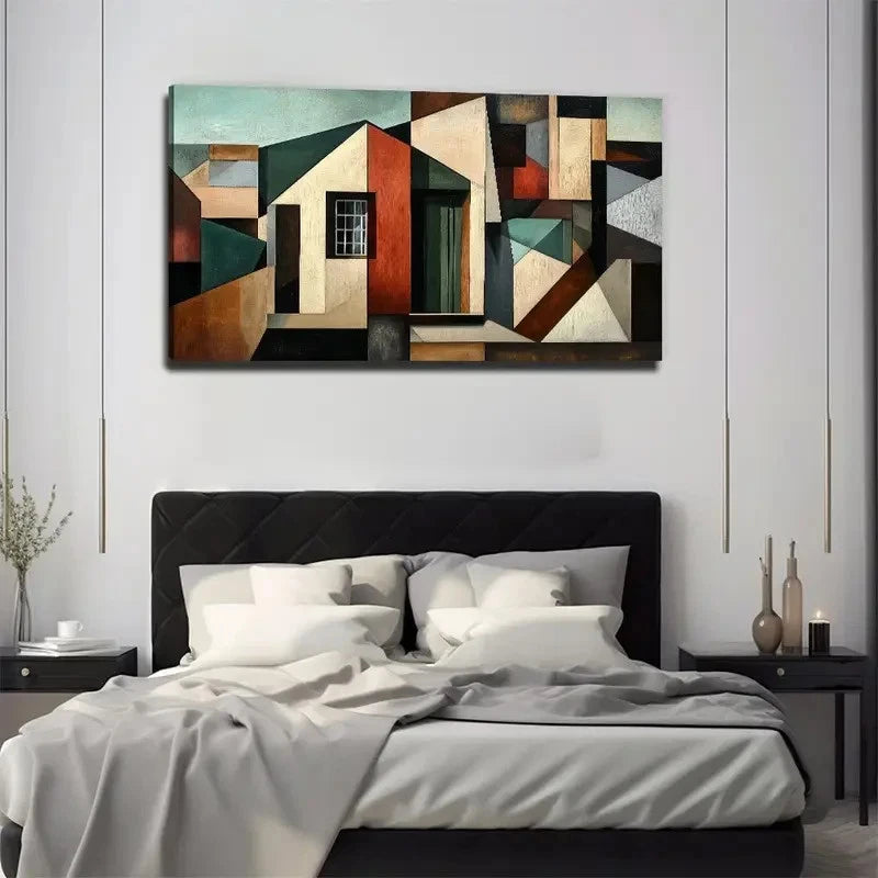 Block Architecture Perfect Wall Art Canvas Office Home Room Framed 120x60cm