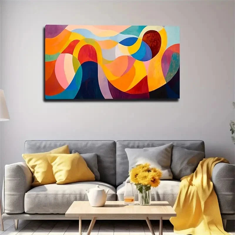 Vibrant Abstract Modern Décor Wall Art Canvas Office Home Room Framed 120x60cm