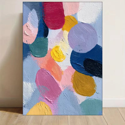 Vibrant Colorful Shapes on Light Blue Background Metal Print Ready to Hang