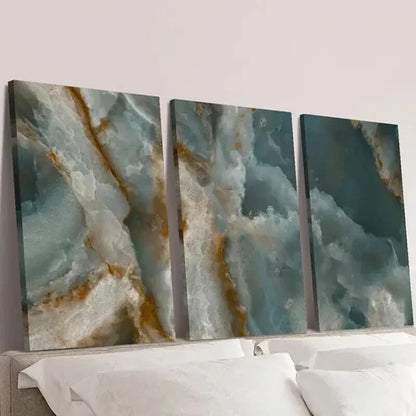 3pcs Light Luxury Style Gilding Decoration Wall Art Set Canvas Unframed - High Quality Print 100% Australian Made Wall Canvas